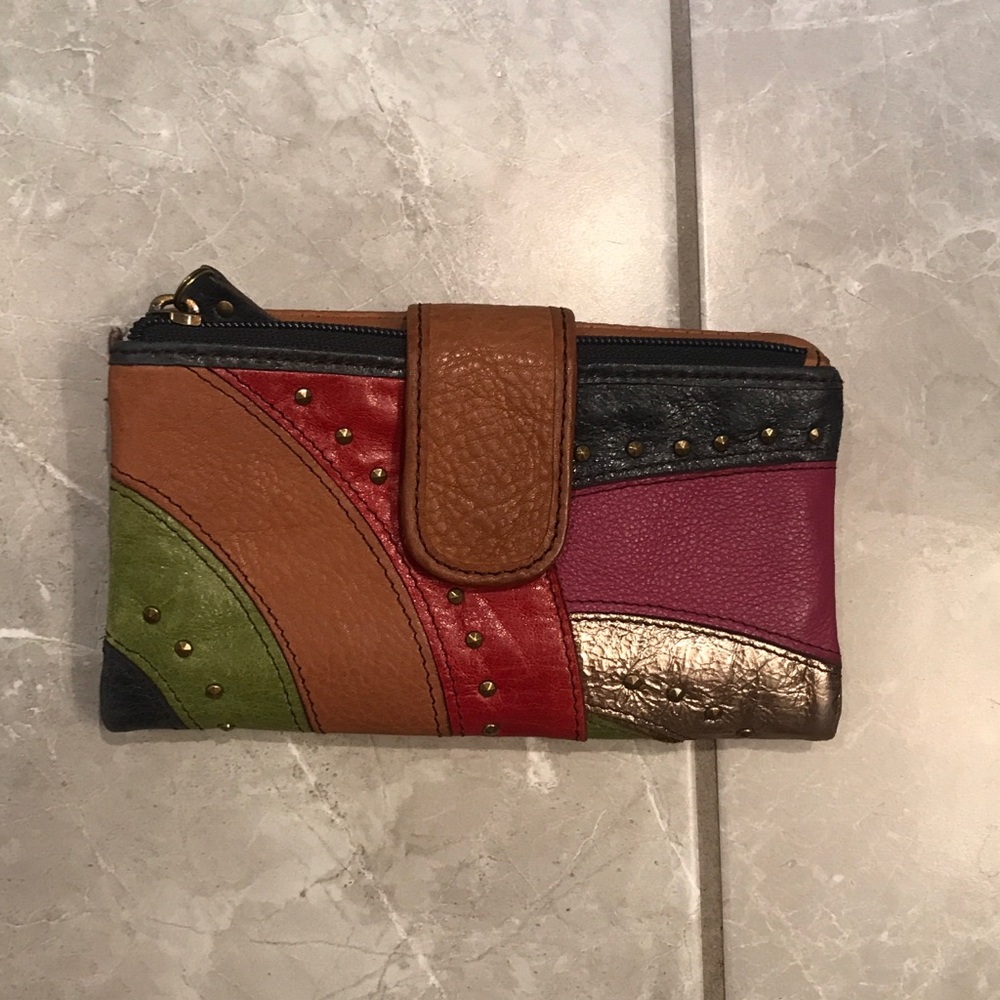 Fossil Multicolor Leather Wallet EUC